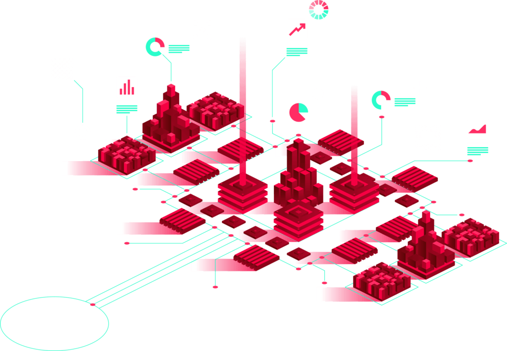 Graphic of connected data blocks